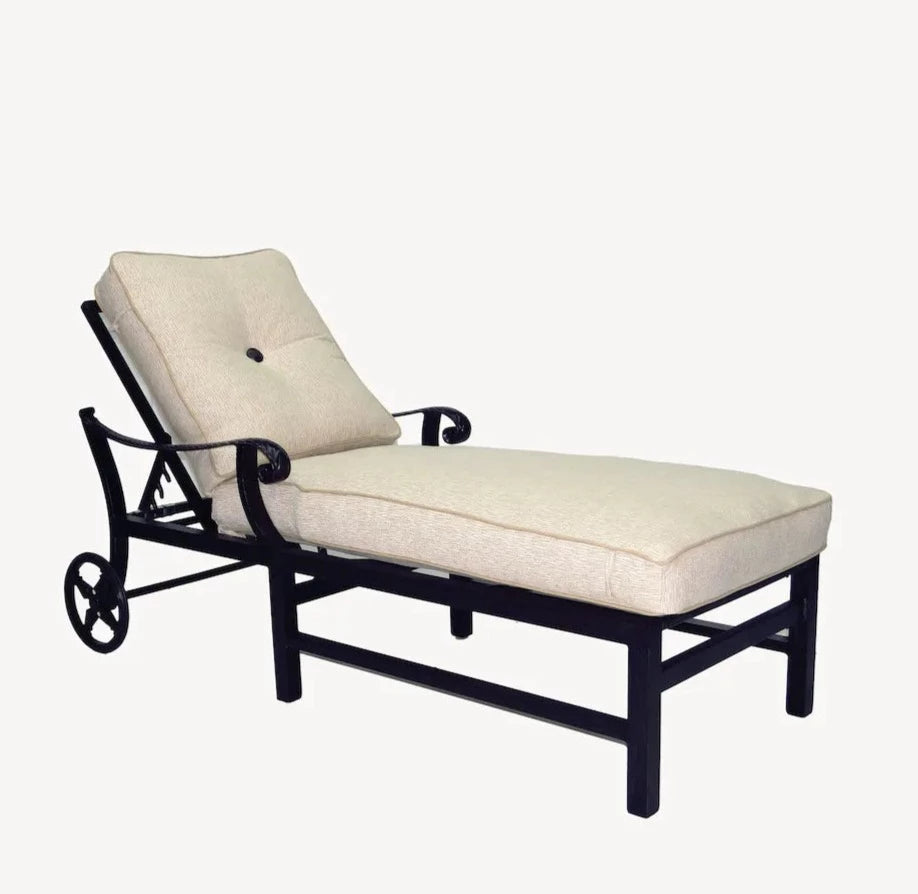Bellagio Adjustable Cushioned Chaise Lounge w/ Wheels By Castelle