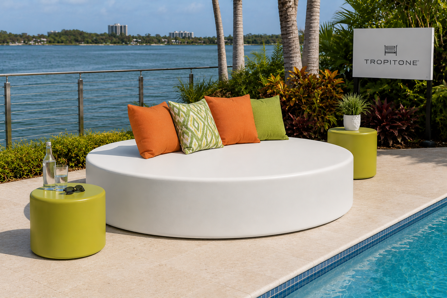 Curve Full Circle No Back Party Lounger by Tropitone
