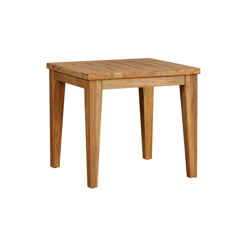 Teak 24” Square Tapered Leg End Table by Lloyd Flanders