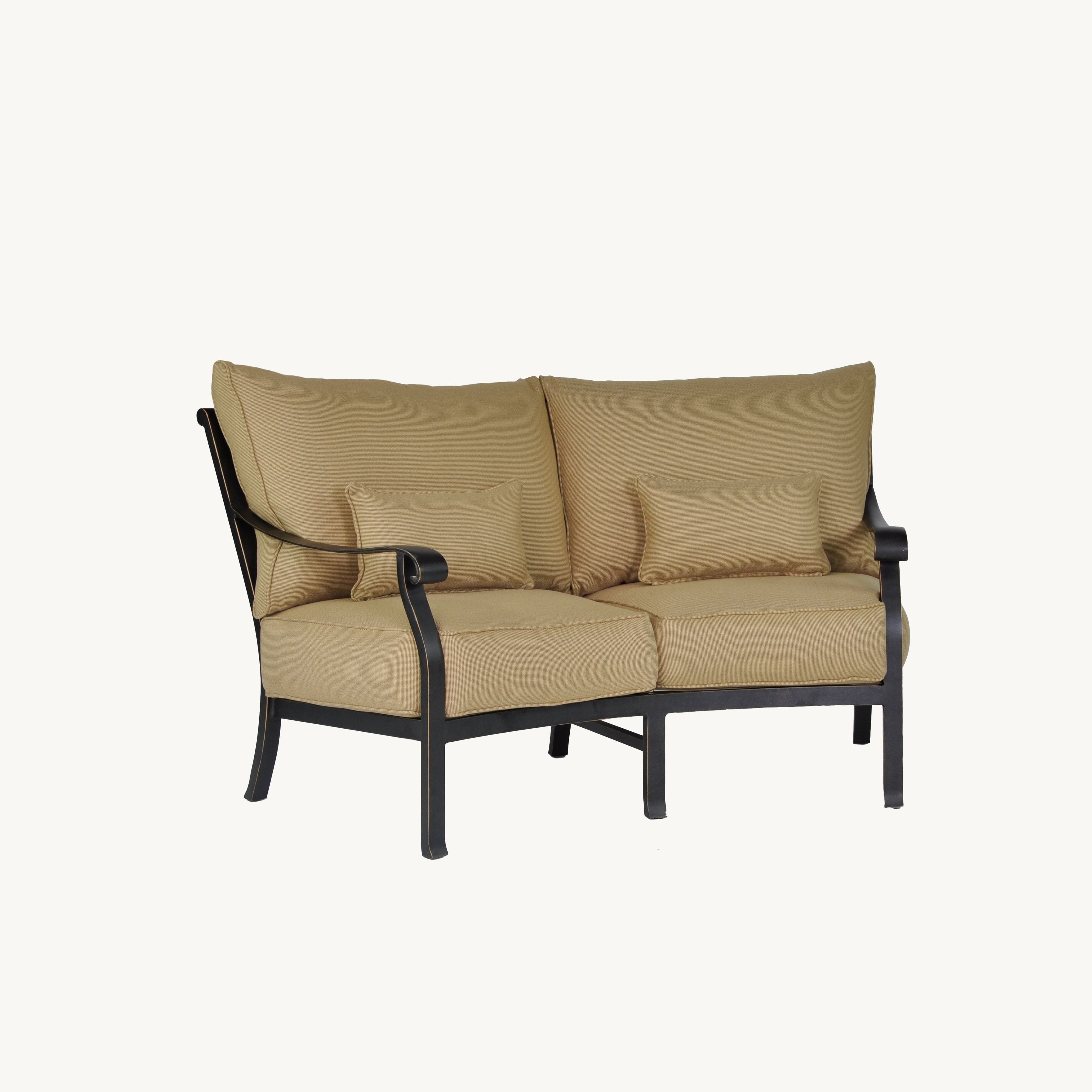 Madrid Cushioned Crescent Loveseat By Castelle