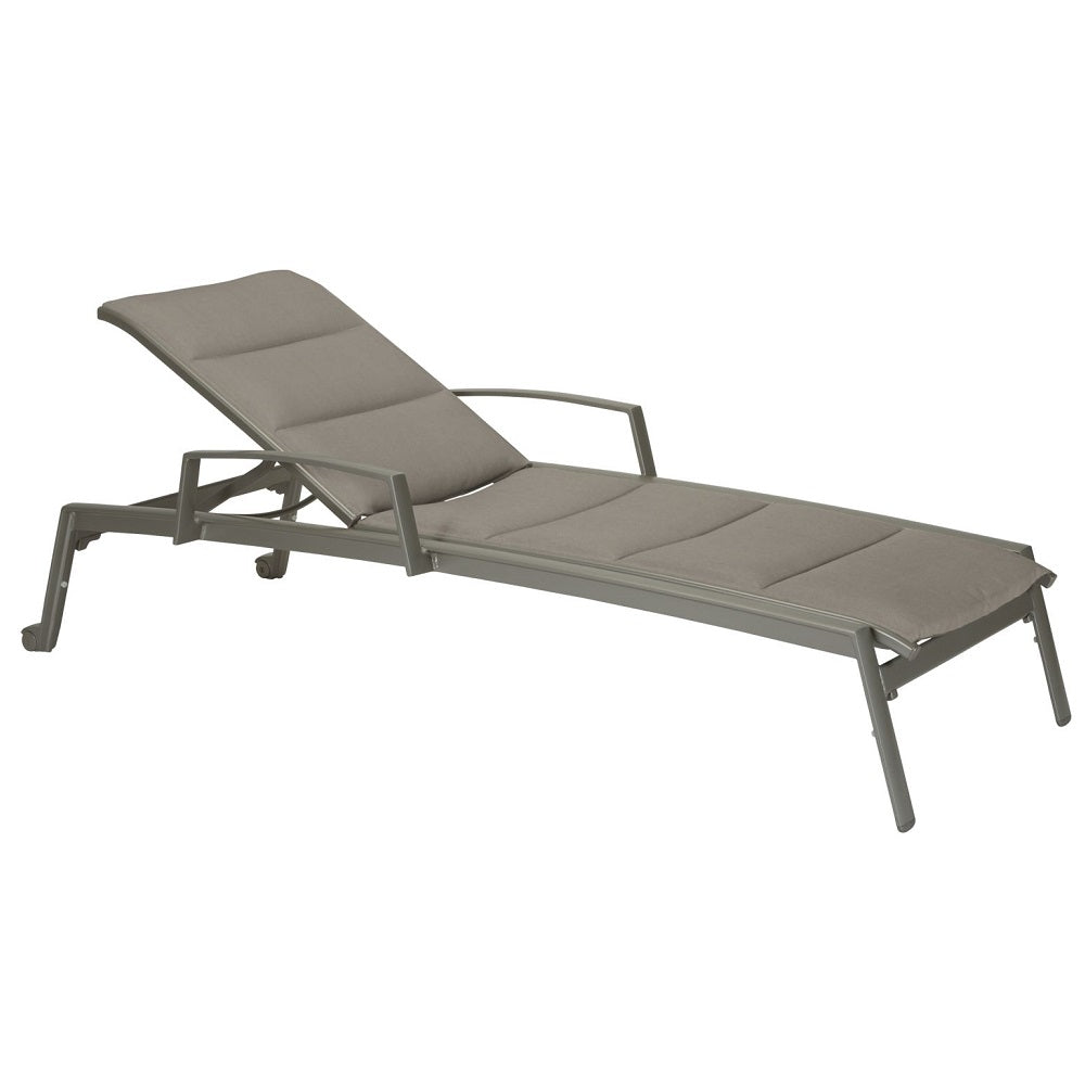 Elance Chaise Lounge w/ Arms Replacement Padded Sling by Tropitone