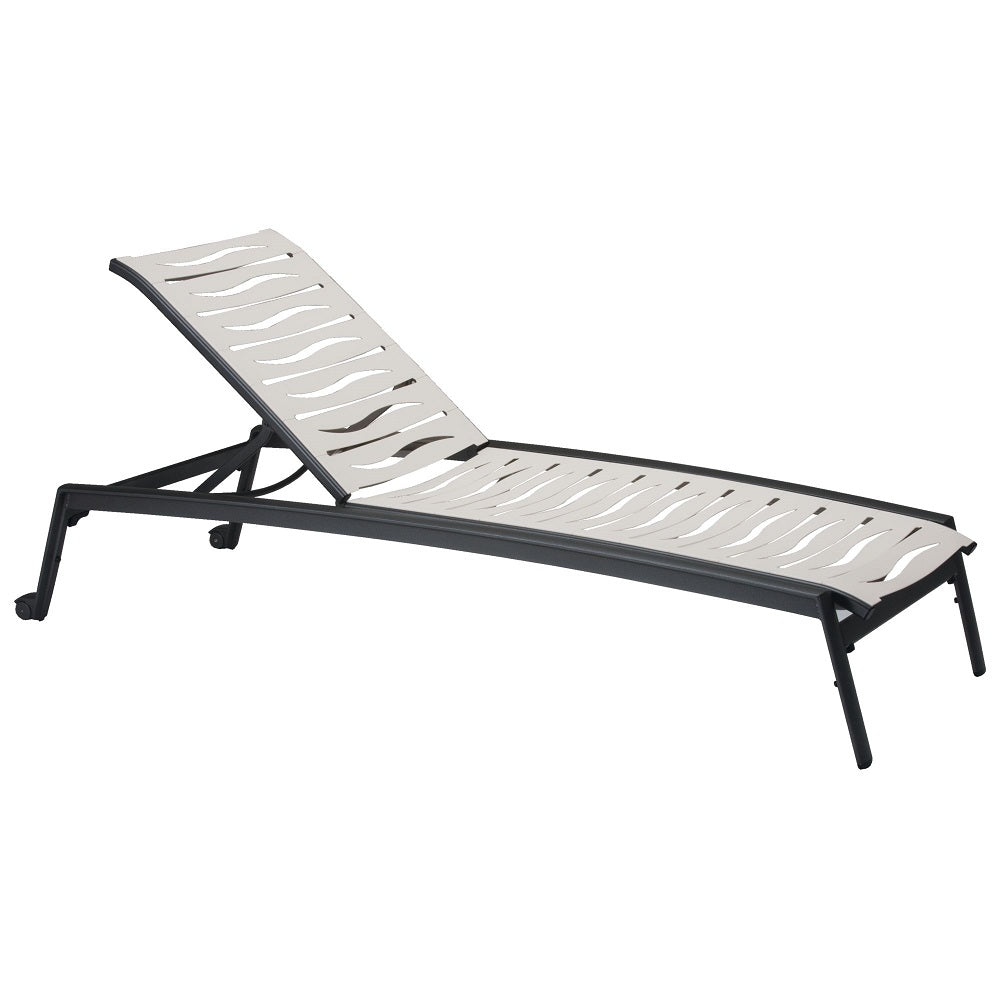 Elance Armless Chaise Lounge with Wheels Wave Segment by Tropitone