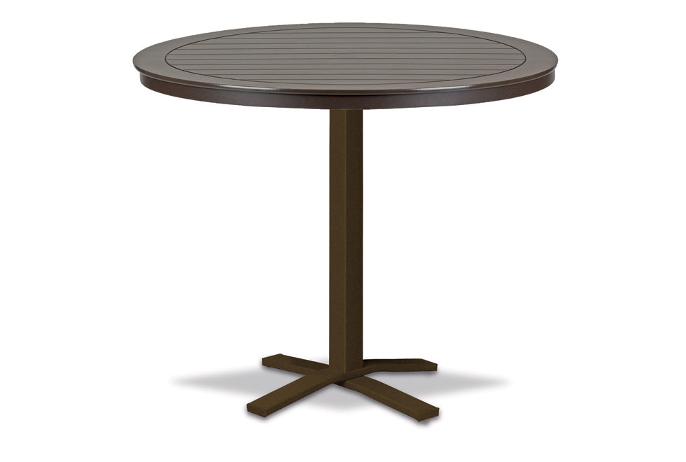 48" Round MGP Slat Top  Pedestal Base Tables