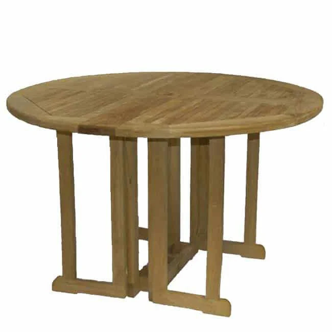 Teak Round Drop Leaf Table