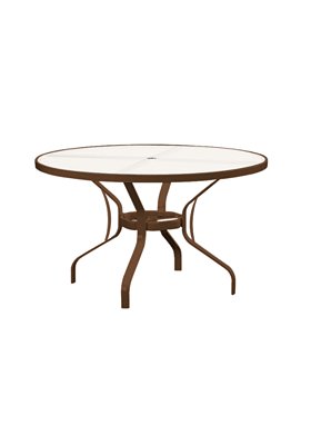 Obscure Glass 48" Round KD Dining Umbrella Table
