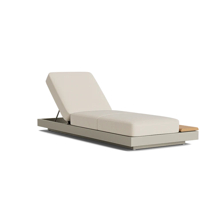 Huntley Chaise Lounge with Teak Sideboard by Brown Jordan