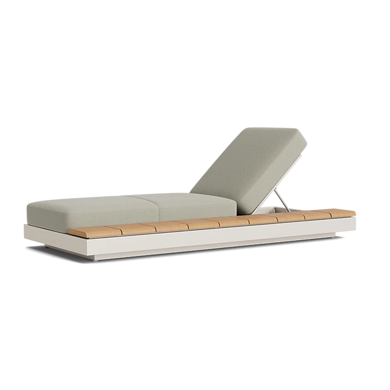 Huntley Chaise Lounge with Teak Sideboard by Brown Jordan