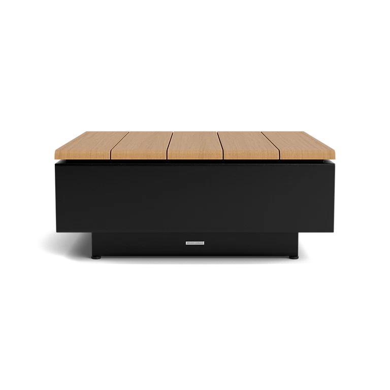 Huntley Tall Coffee Table with Teak Top by Brown Jordan