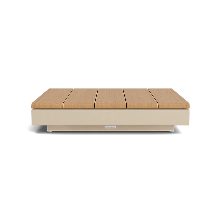 Huntley Low Coffee Table with Teak by Brown Jordan