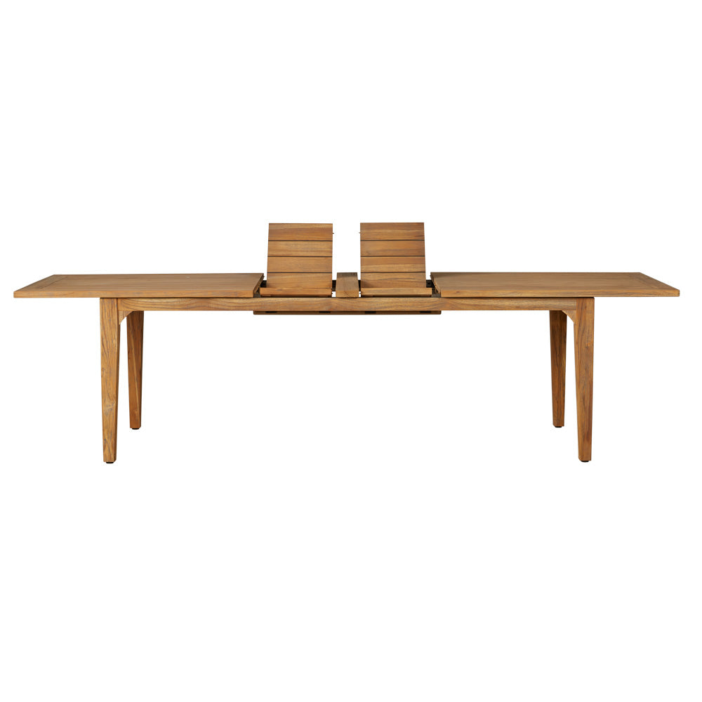 Teak  86-110” Double Butterfly Leaf Umbrella Table by Lloyd Flanders