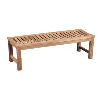 photo of a teak bench.