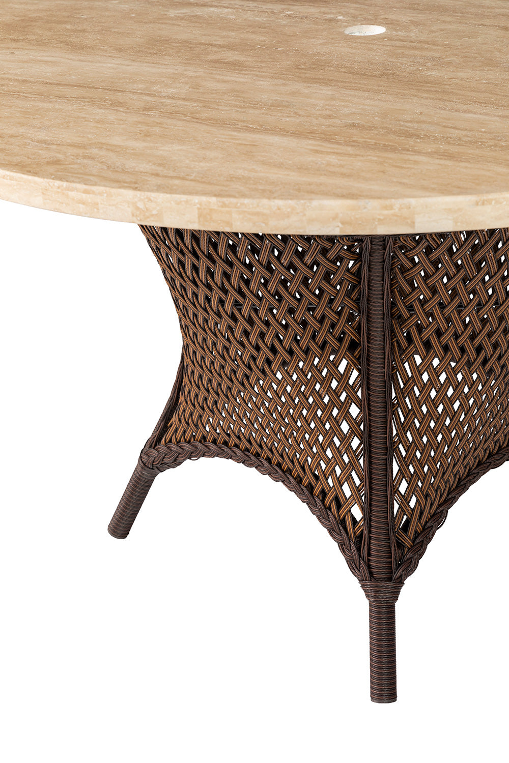Grand Traverse 48” Round Umbrella Dining Table by Lloyd Flanders