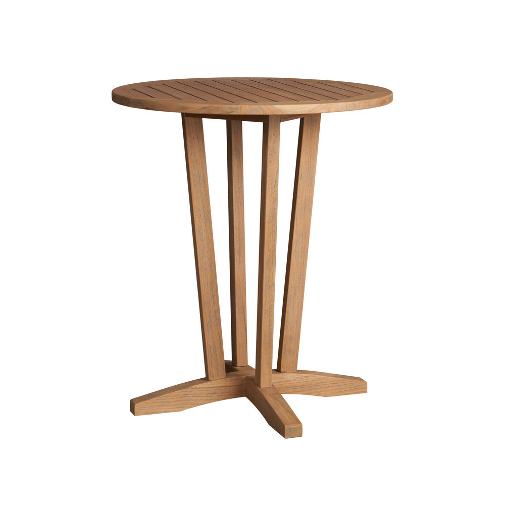 Teak 30” Round Bar Table by Lloyd Flanders