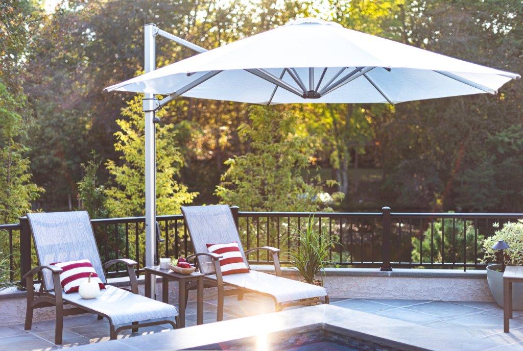 11F Octagonal Aurora Premium Fiberglas Cantilever Umbrella by Frankford