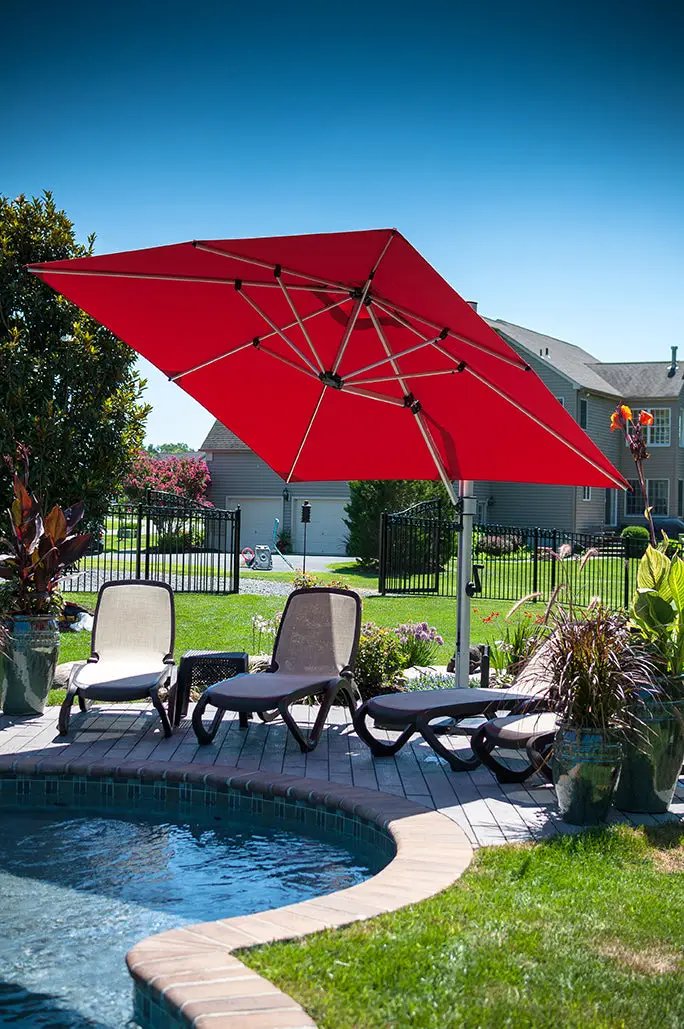 9 X 9F Square Aurora Premium Aluminum Cantilever Umbrella by Frankford