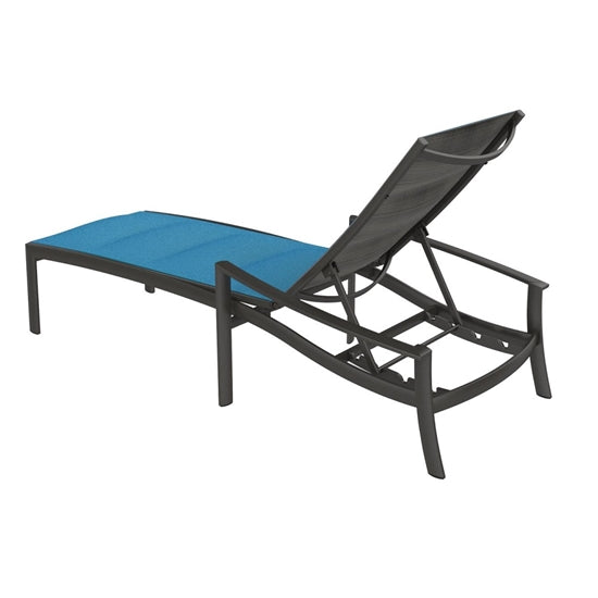 Kor Chaise Lounge with Arms Replacement Padded Sling by Tropitone
