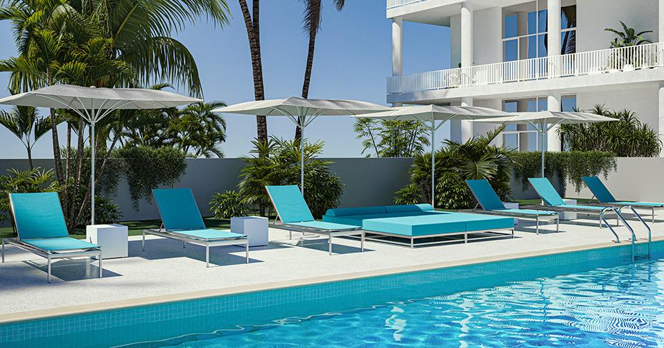Cabana Club Relaxed Sling Chaise Lounge set