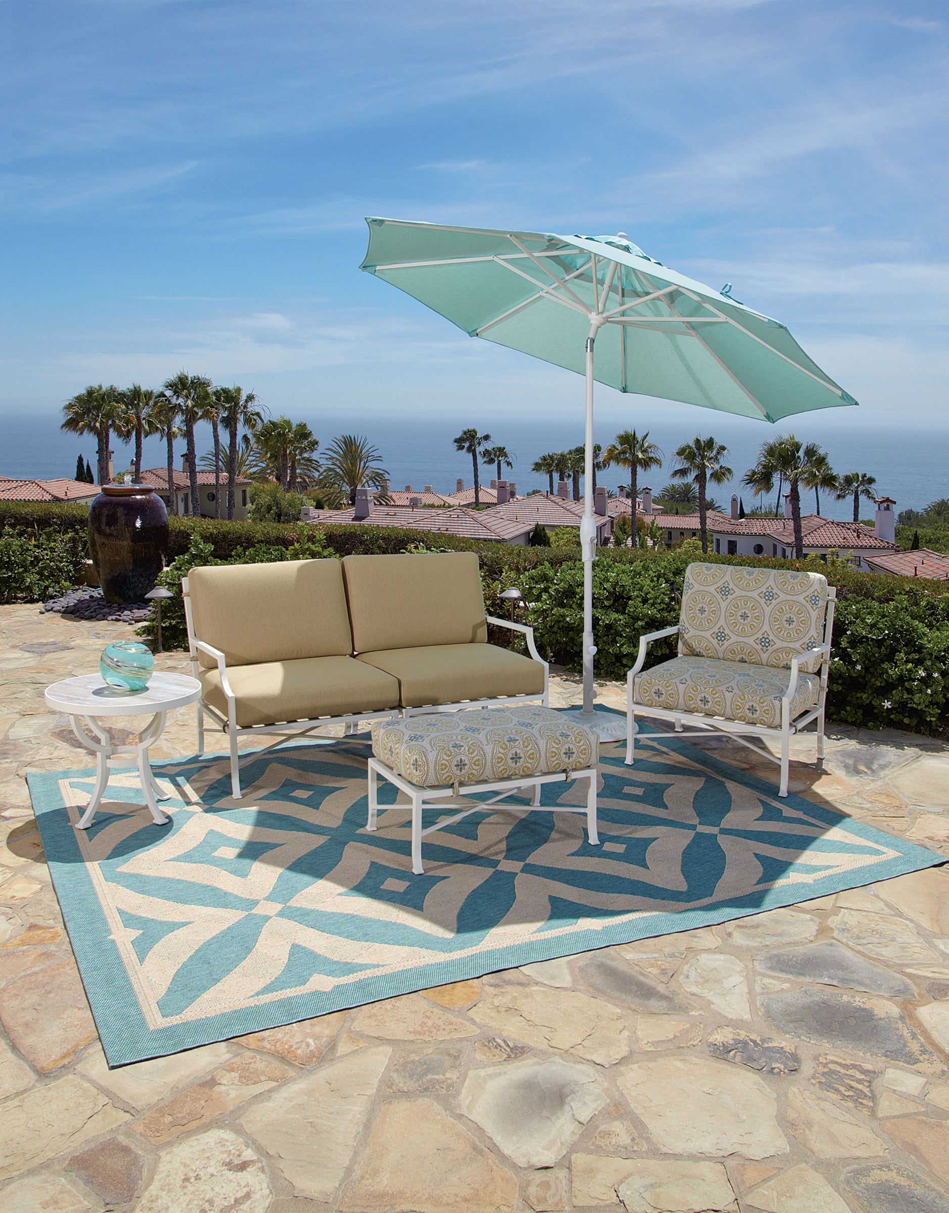 9' AUTO TILT Market Umbrella by Treasure Garden