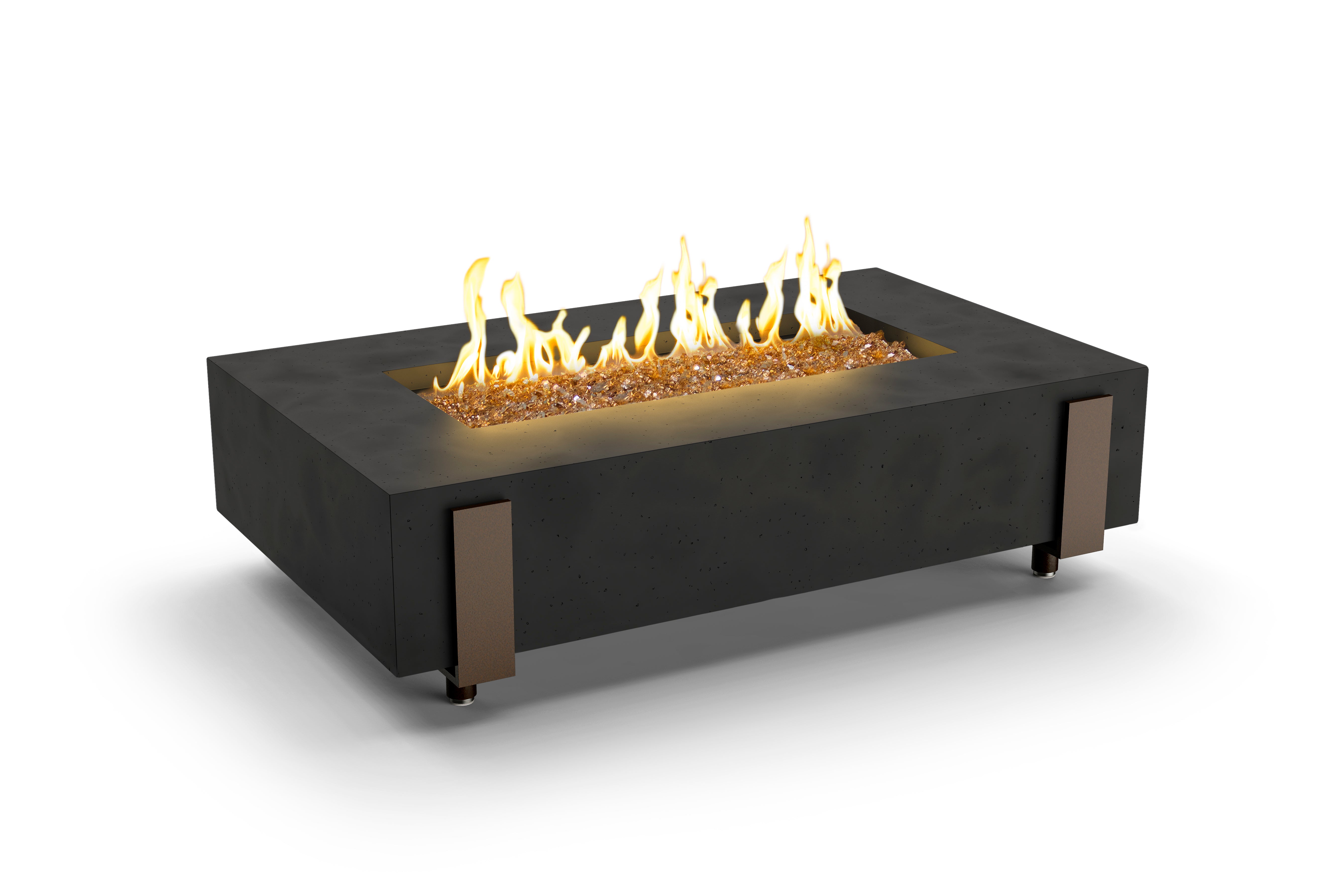60" x 36" Iron Saddle Firetable Rectangle Fire table  by American Fyre Design