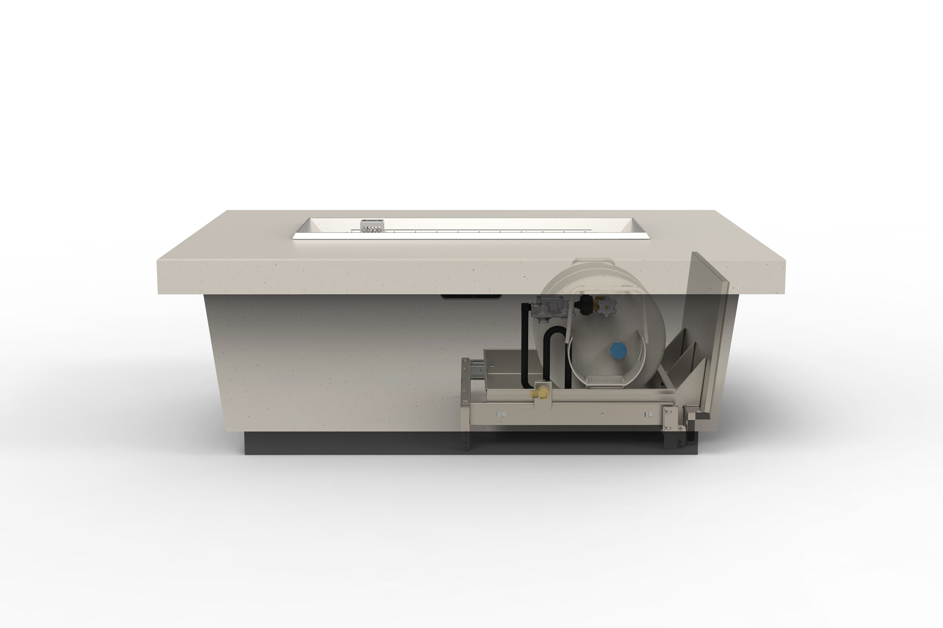 52" x 36" Reclaimed Wood Contempo LP Select Rectangle Fire table by Am