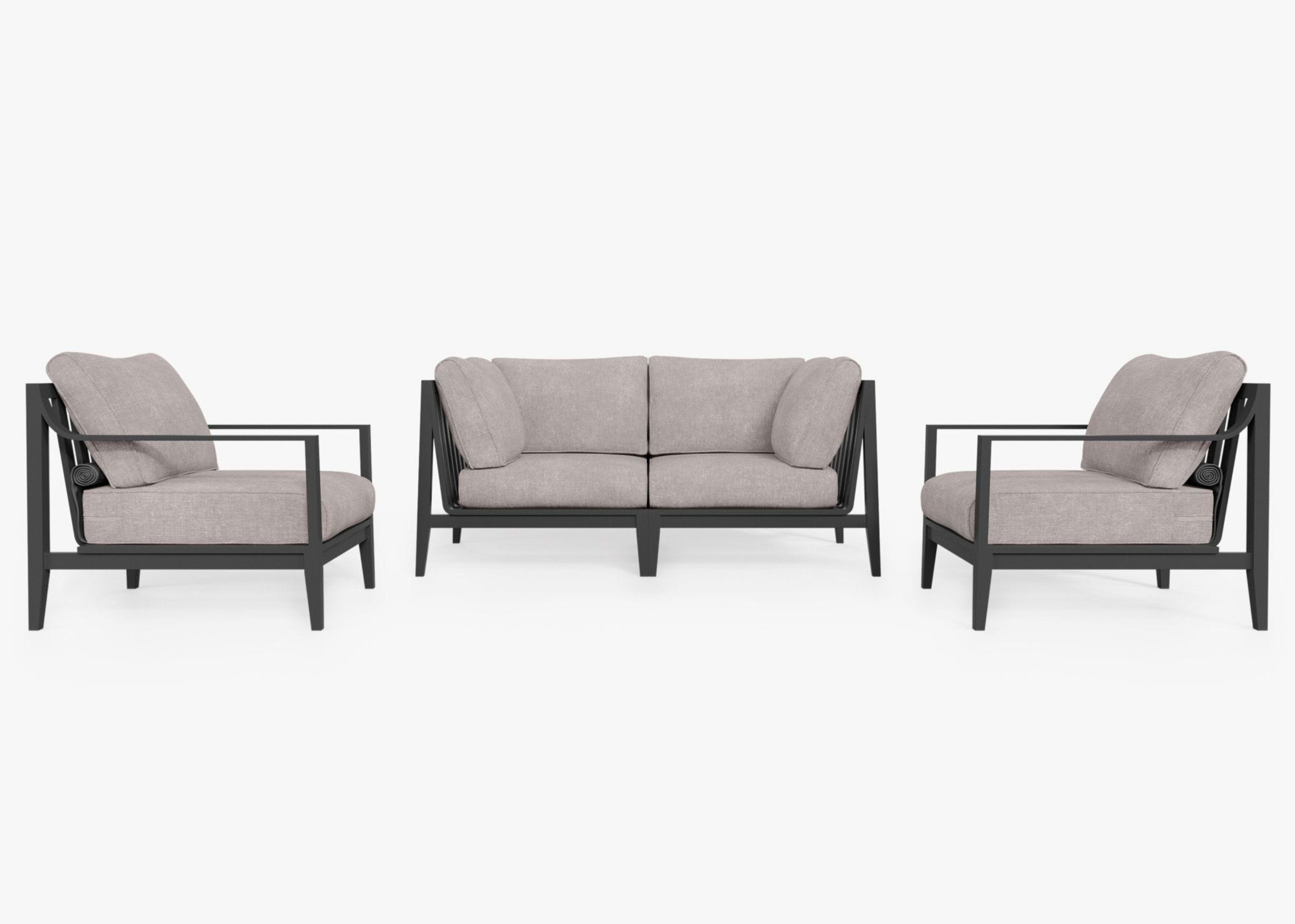 Aluminum Outdoor Loveseat with Armchairs - 4 Seat 