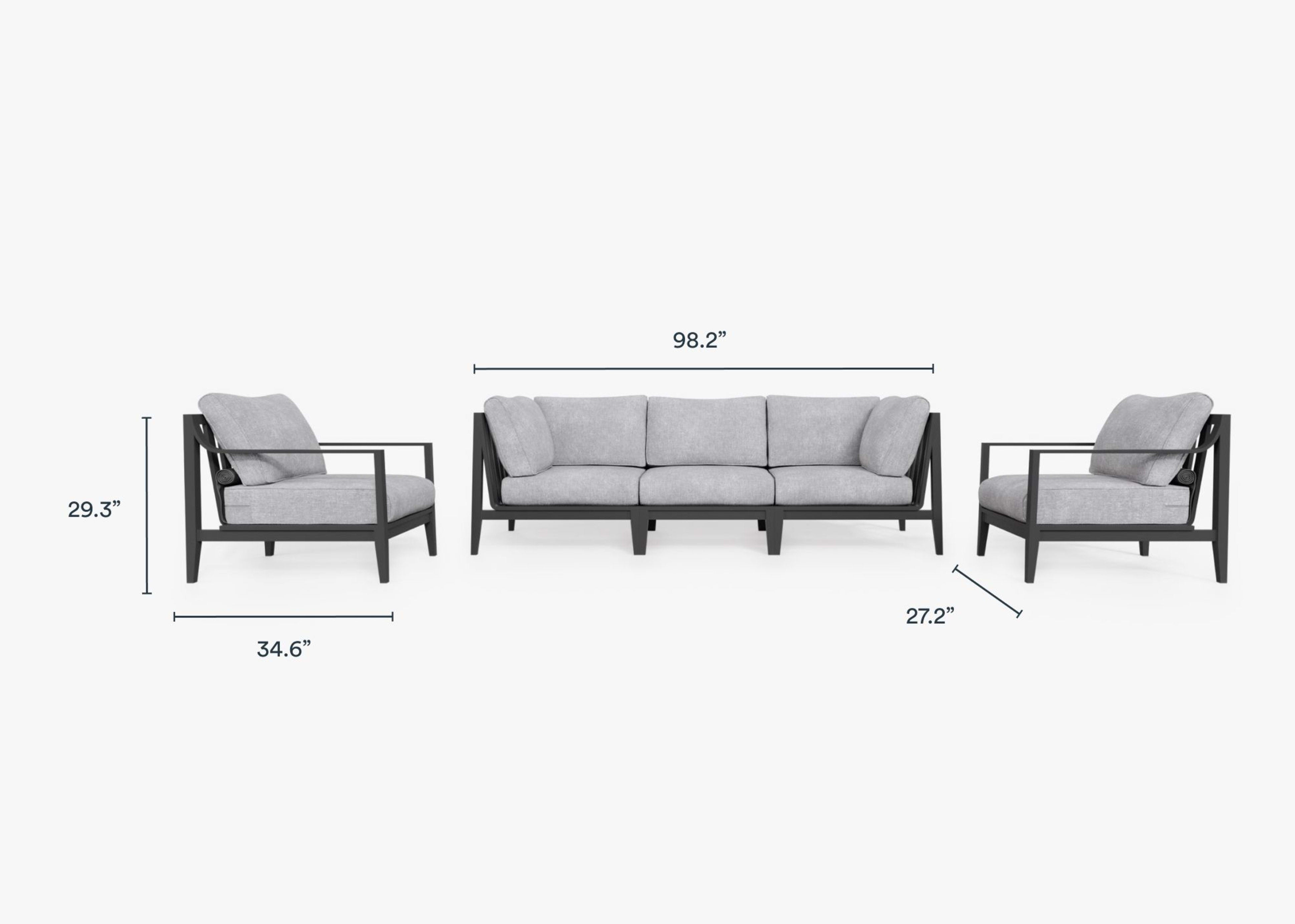 Shop Aluminum Outdoor Sofa with Armchairs 5 Seat By Outer