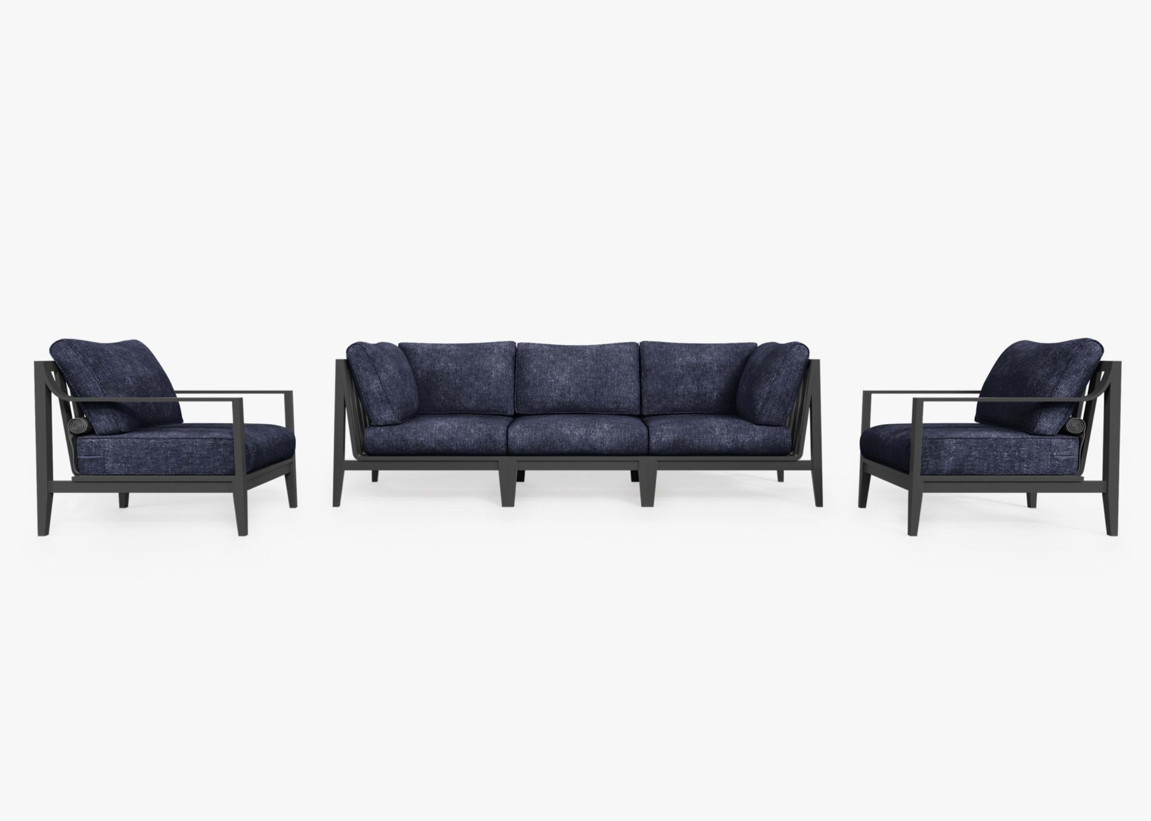 Aluminum Outdoor Sofa with Armchairs - 5 Seat By Outer