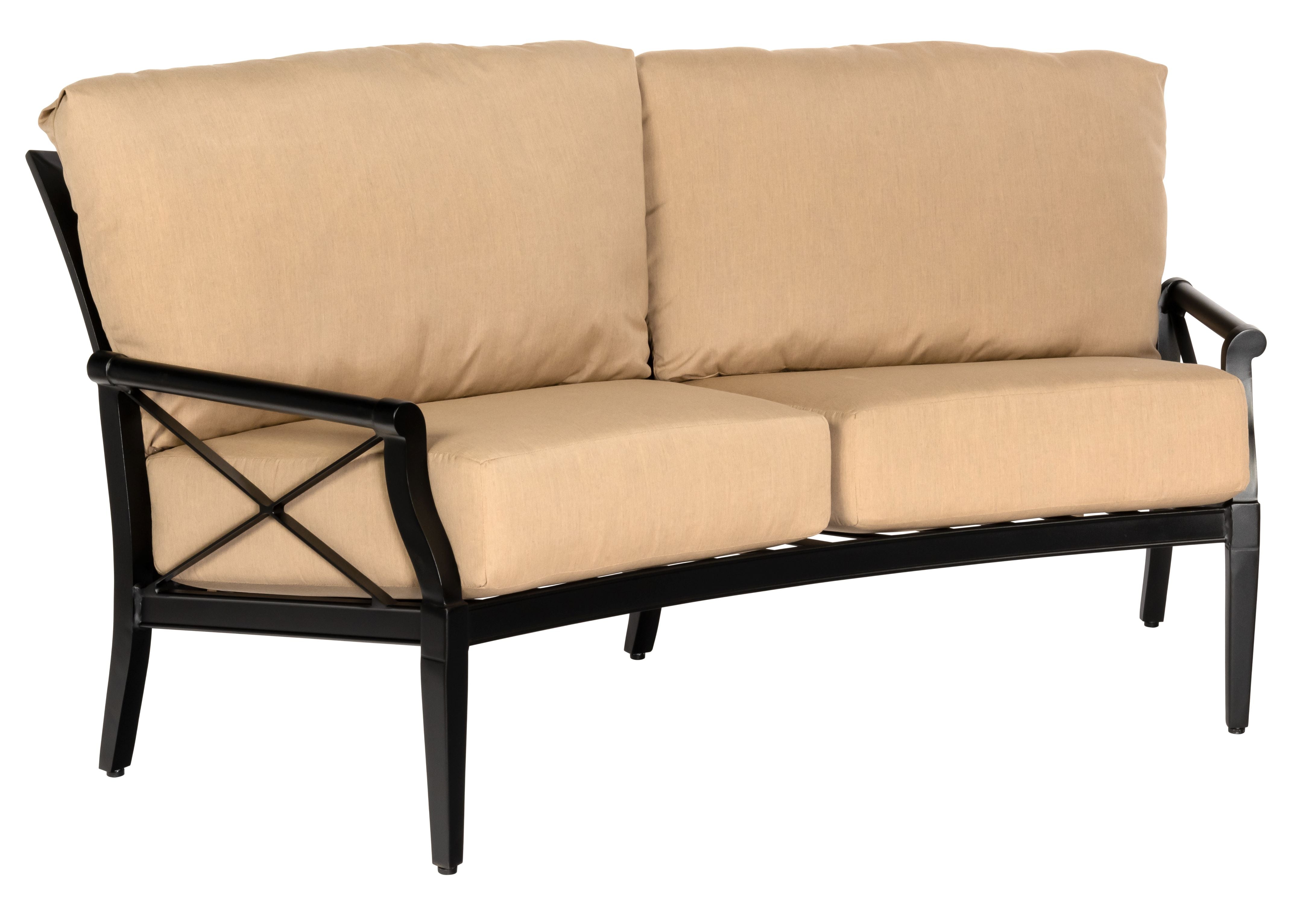 Andover Crescent Love Seat by Woodard