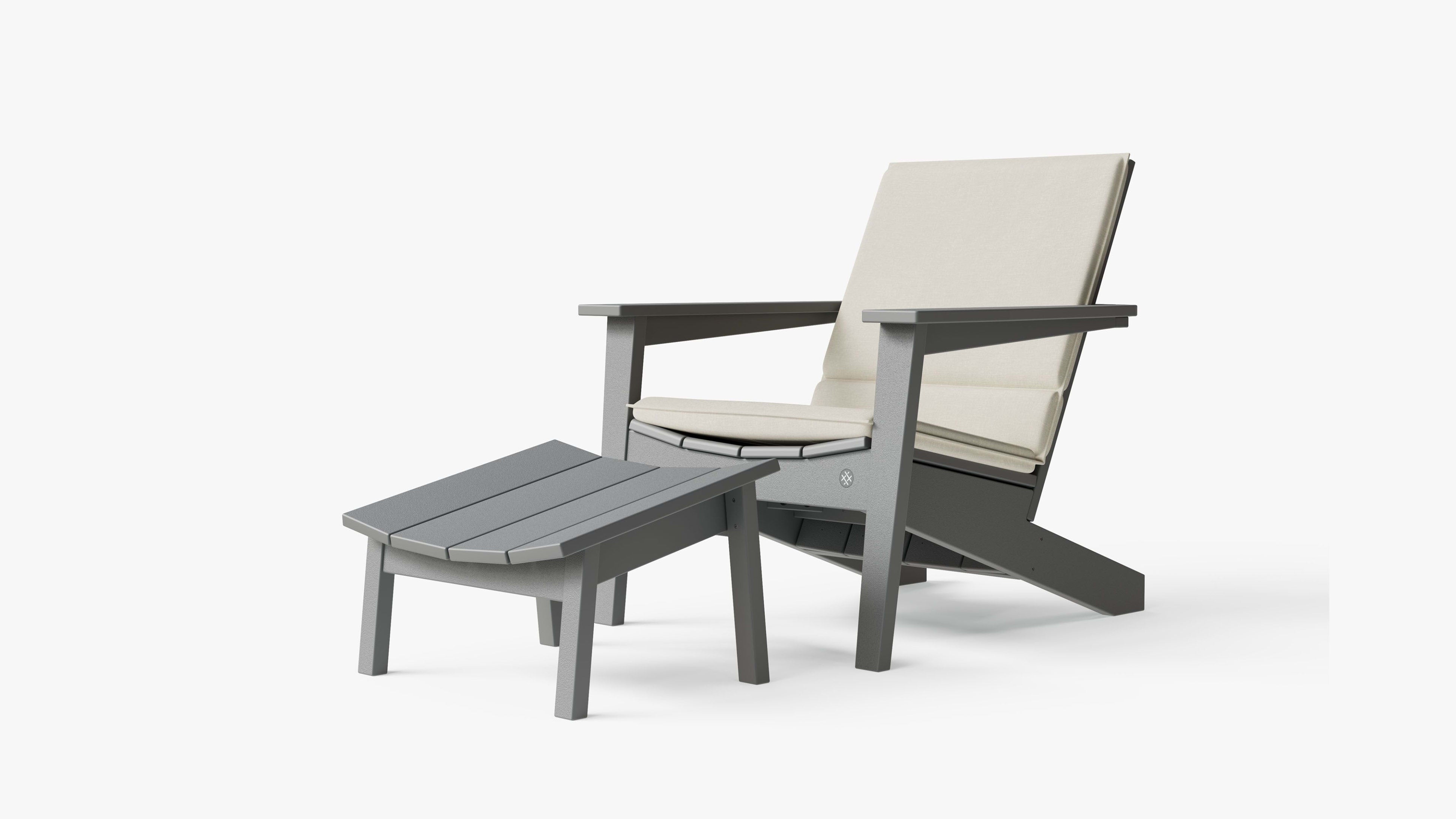 Ascent Adirondack + Ottoman (Palisades Cream Cushion) By Outer