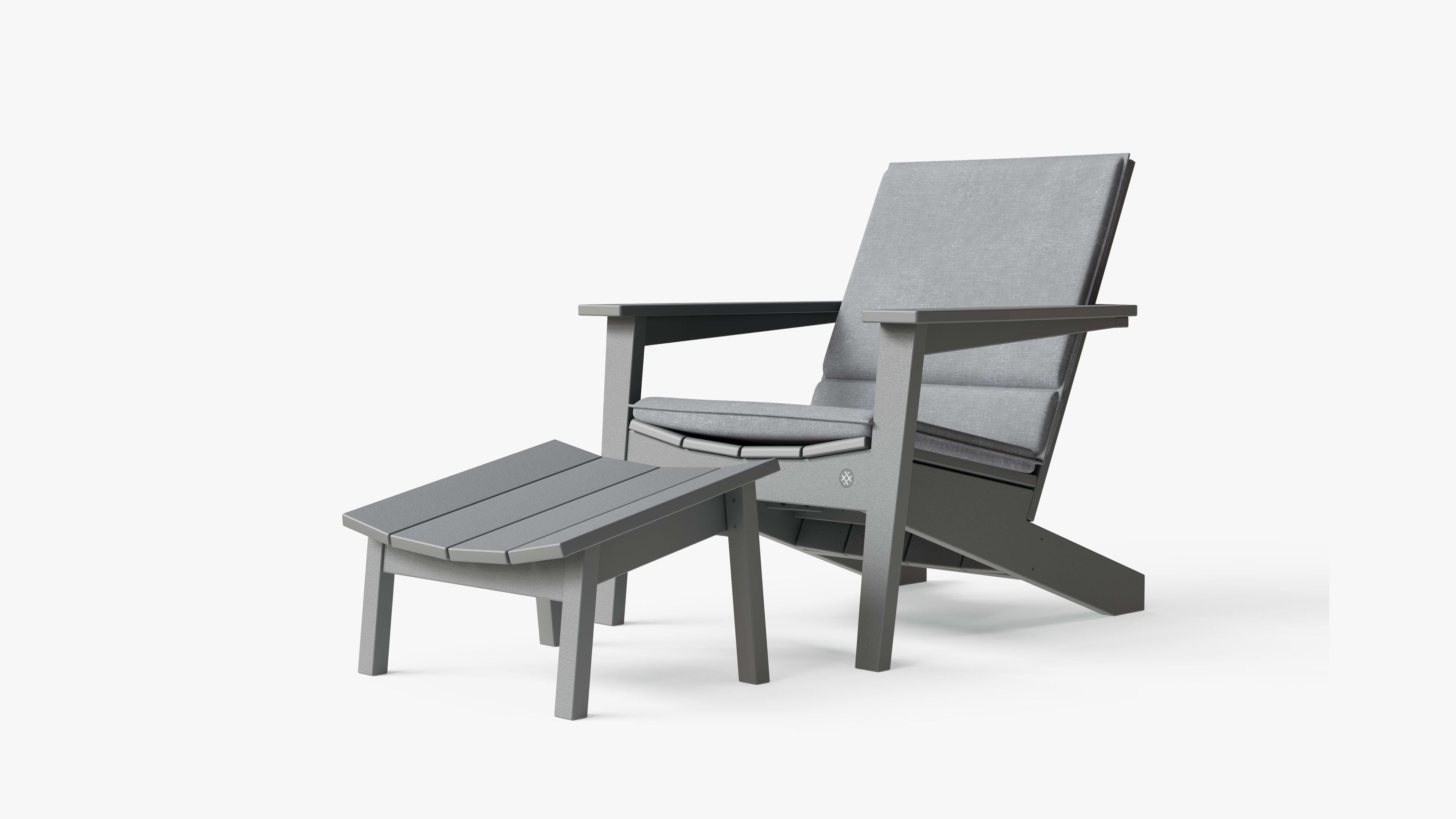 Ascent Adirondack + Ottoman (Pacific Fog Gray Cushion) By Outer