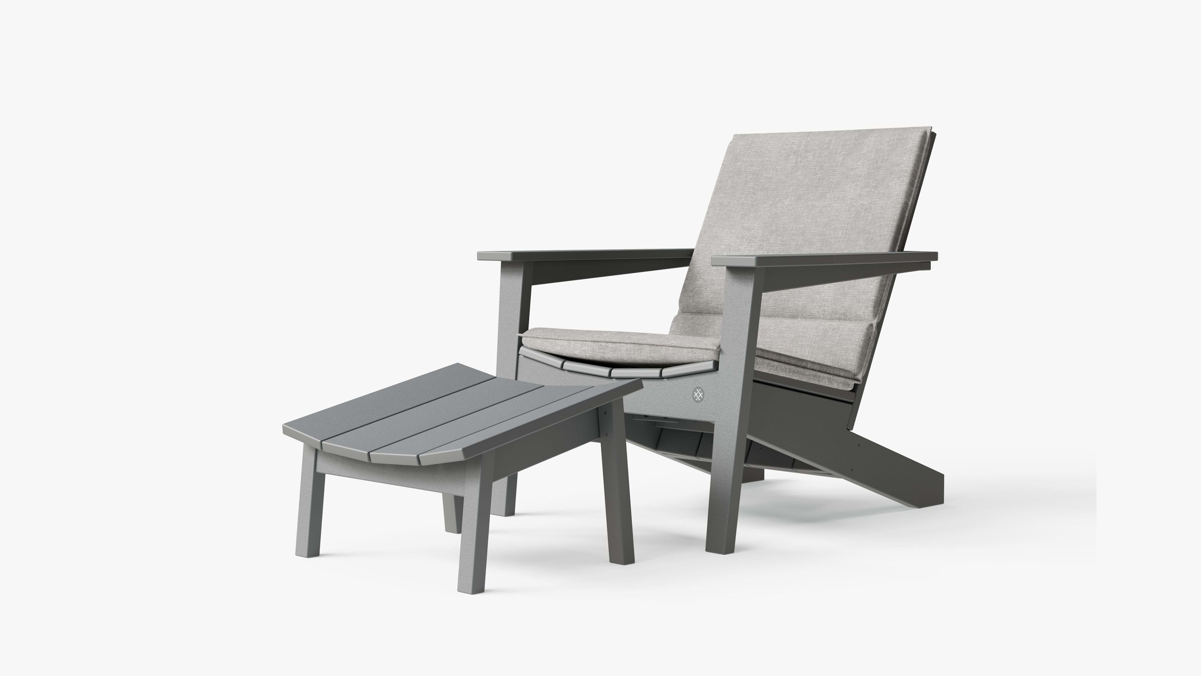Ascent Adirondack + Ottoman (Sandstone Gray Cushion) By Outer