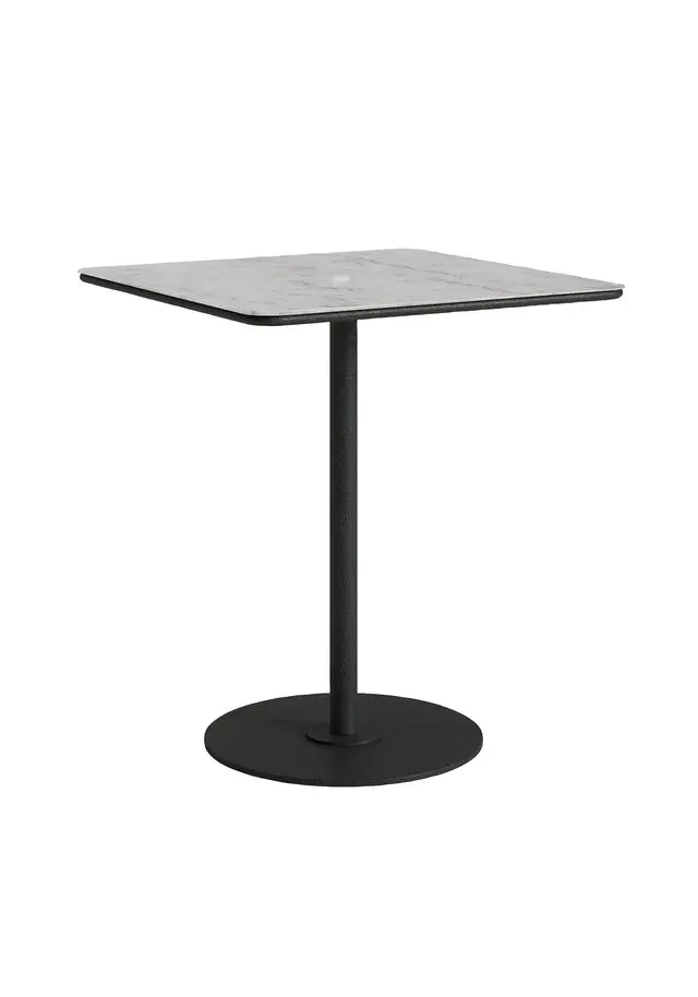 Axis 36" Square Forma Top KD Pedestal Bar Umbrella Table by Tropitone