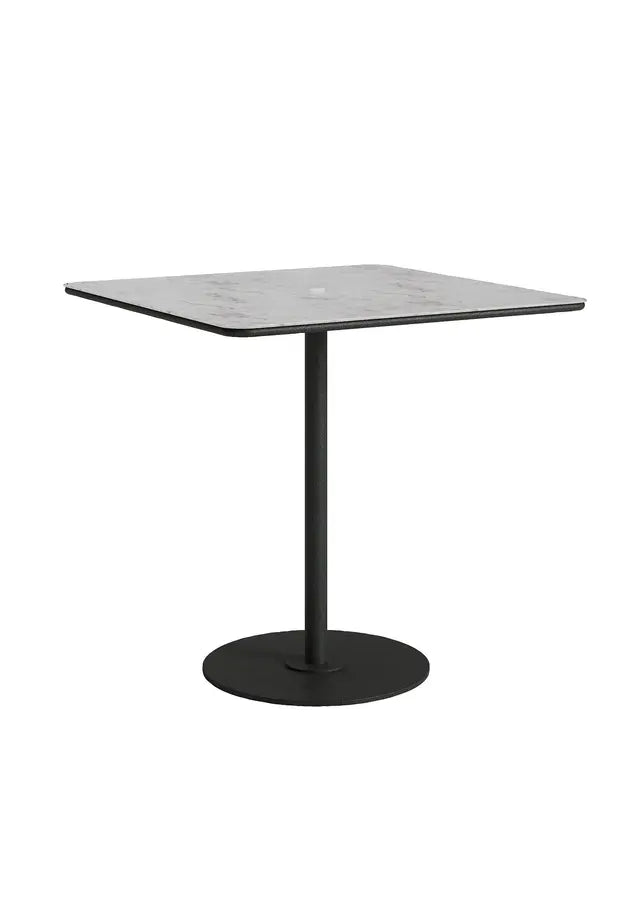 Axis 42" Square Forma Top KD Pedestal Bar Umbrella Table by Tropitone