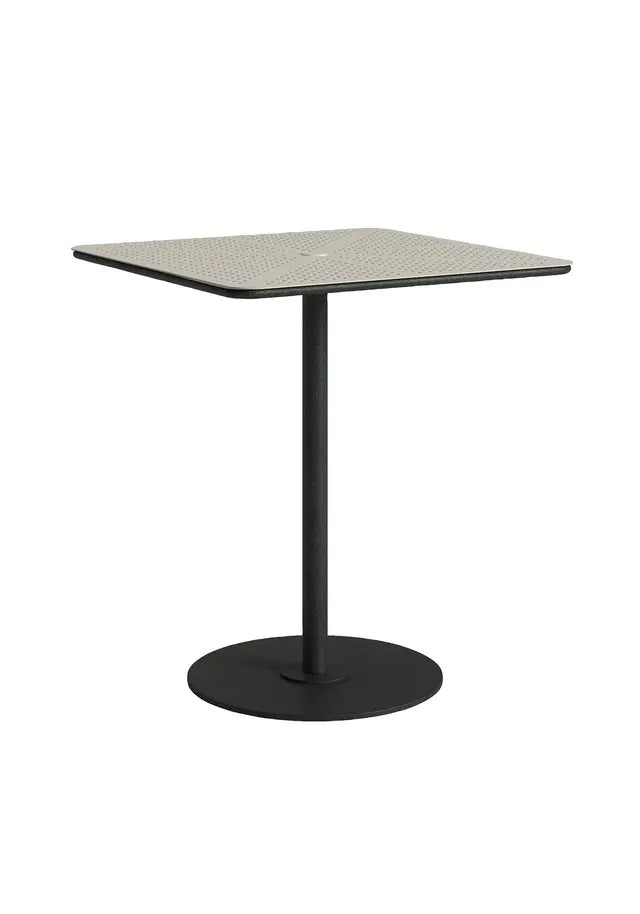 Axis 42" Square Hexis Pattern Top KD Pedestal Bar Umbrella Table by Tropitone