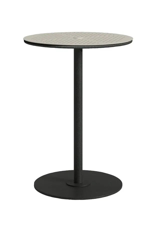 Axis 36" Round Hexis Pattern Top KD Pedestal Bar Umbrella Table by Tropitone