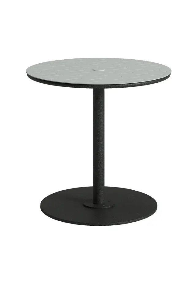 Axis 30" Round Raya Pattern Top KD Pedestal Dining Umbrella Table by Tropitone