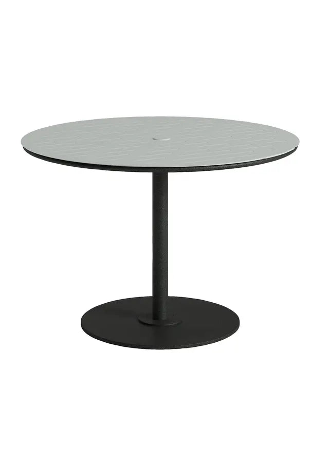 Axis 42" Round Raya Pattern Top KD Pedestal Dining Umbrella Table by Tropitone