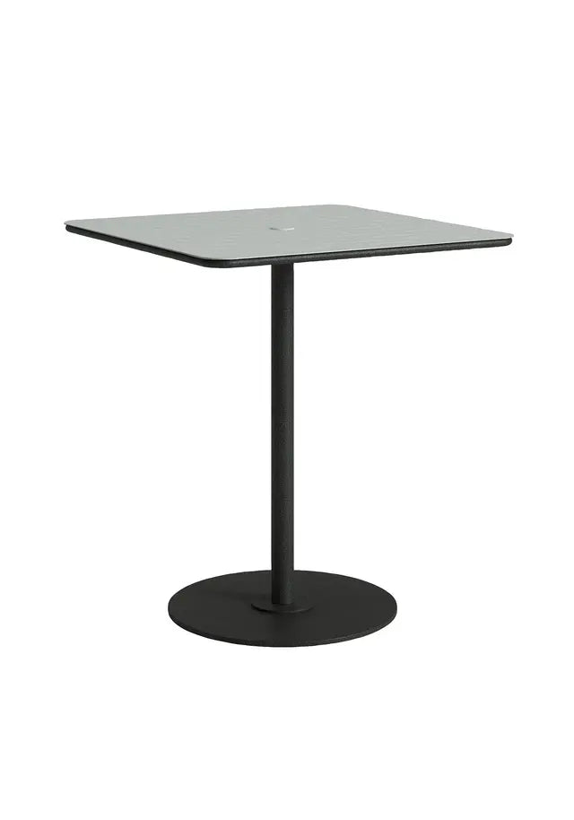 Axis 36" Square Raya Pattern Top KD Pedestal Bar Umbrella Table by Tropitone