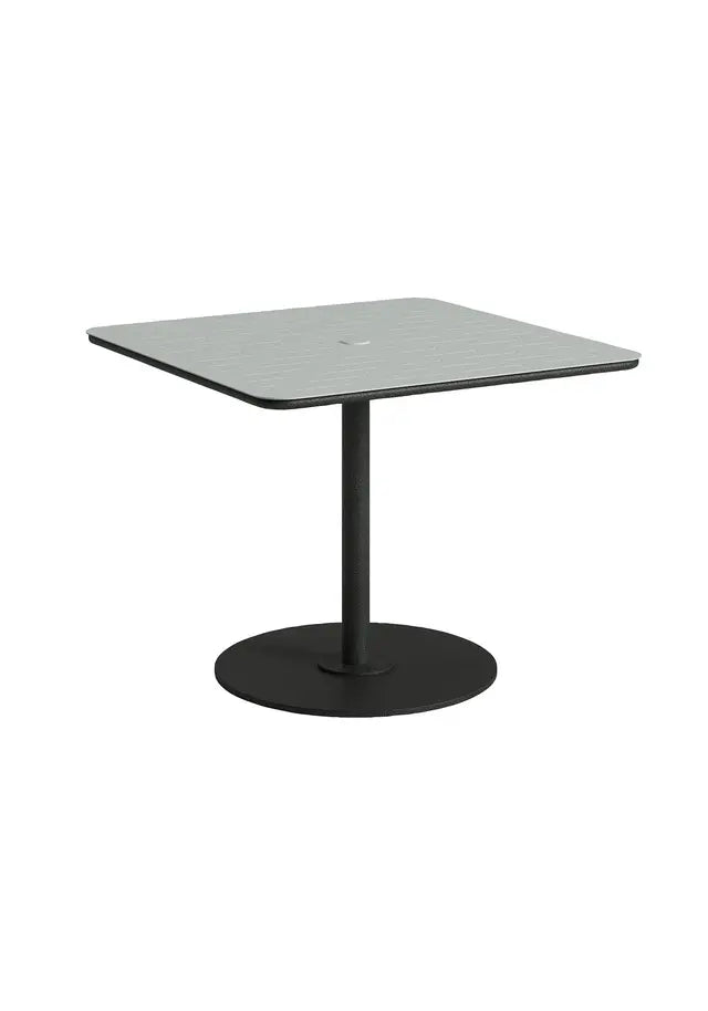 Axis 36" Square Raya Pattern Top KD Pedestal Dining Umbrella Table by Tropitone