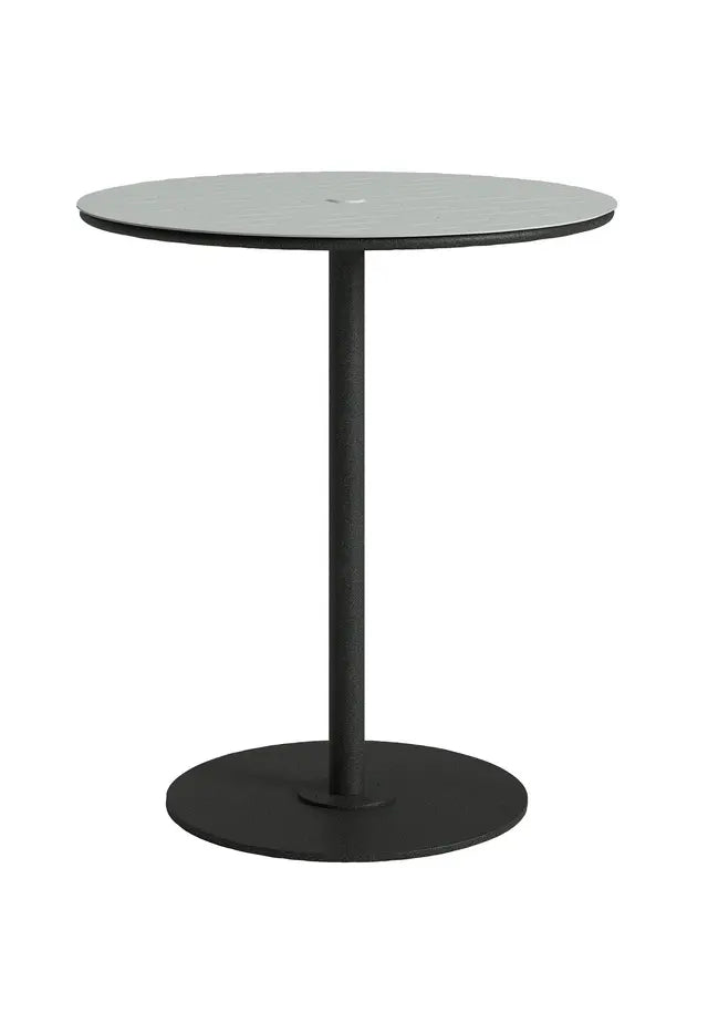 Axis 36" Round Raya Pattern Top KD Pedestal Bar Umbrella Table by Tropitone