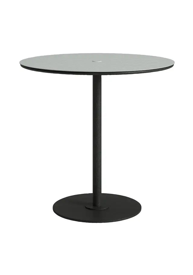 Axis 42" Round Raya Pattern Top KD Pedestal Bar Umbrella Table by Tropitone