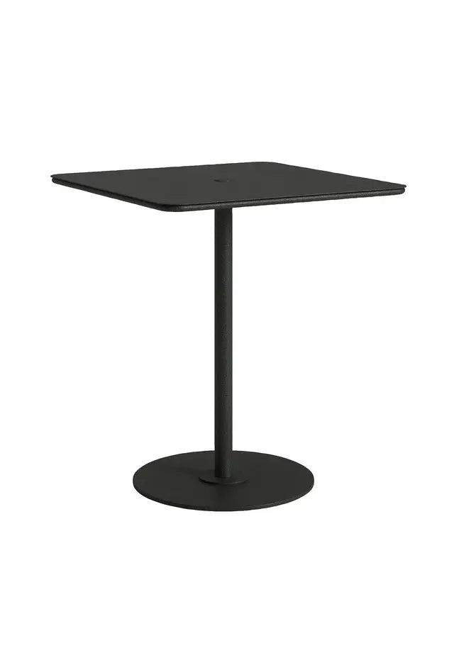Axis 36" Square Solid Top KD Pedestal Bar Umbrella Table by Tropitone