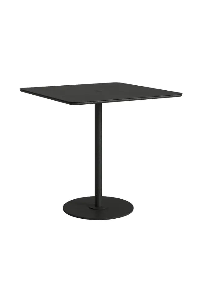 Axis 42" Square Solid Top KD Pedestal Bar Umbrella Table by Tropitone