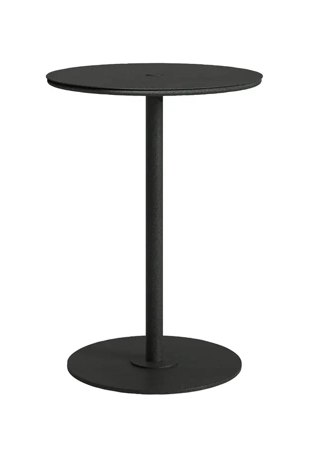Axis 30" Round Solid Top KD Pedestal Bar Umbrella Table by Tropitone