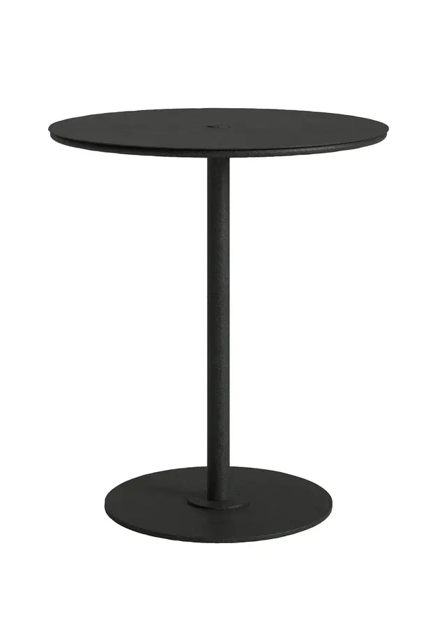 Axis 36" Round Solid Top KD Pedestal Bar Umbrella Table by Tropitone