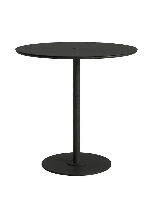 Axis 42" Round Solid Top KD Pedestal Bar Umbrella Table by Tropitone