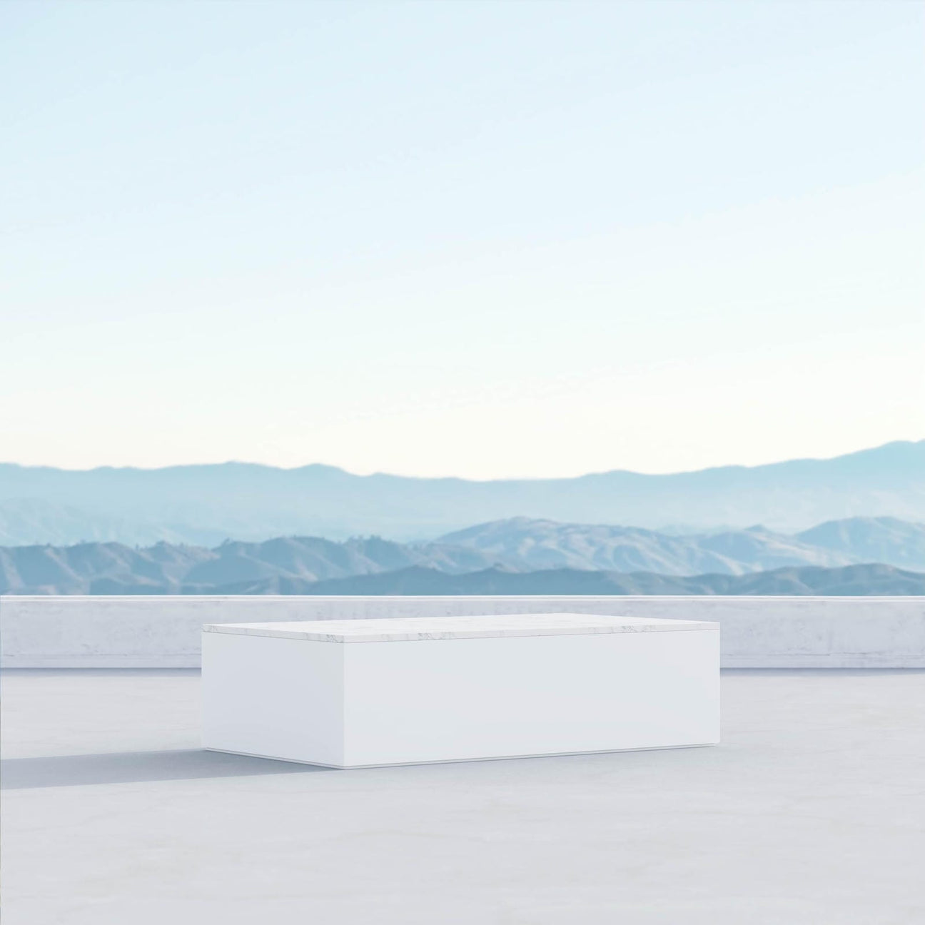 Porto Coffee Table Marble Top - White by Azurro Living