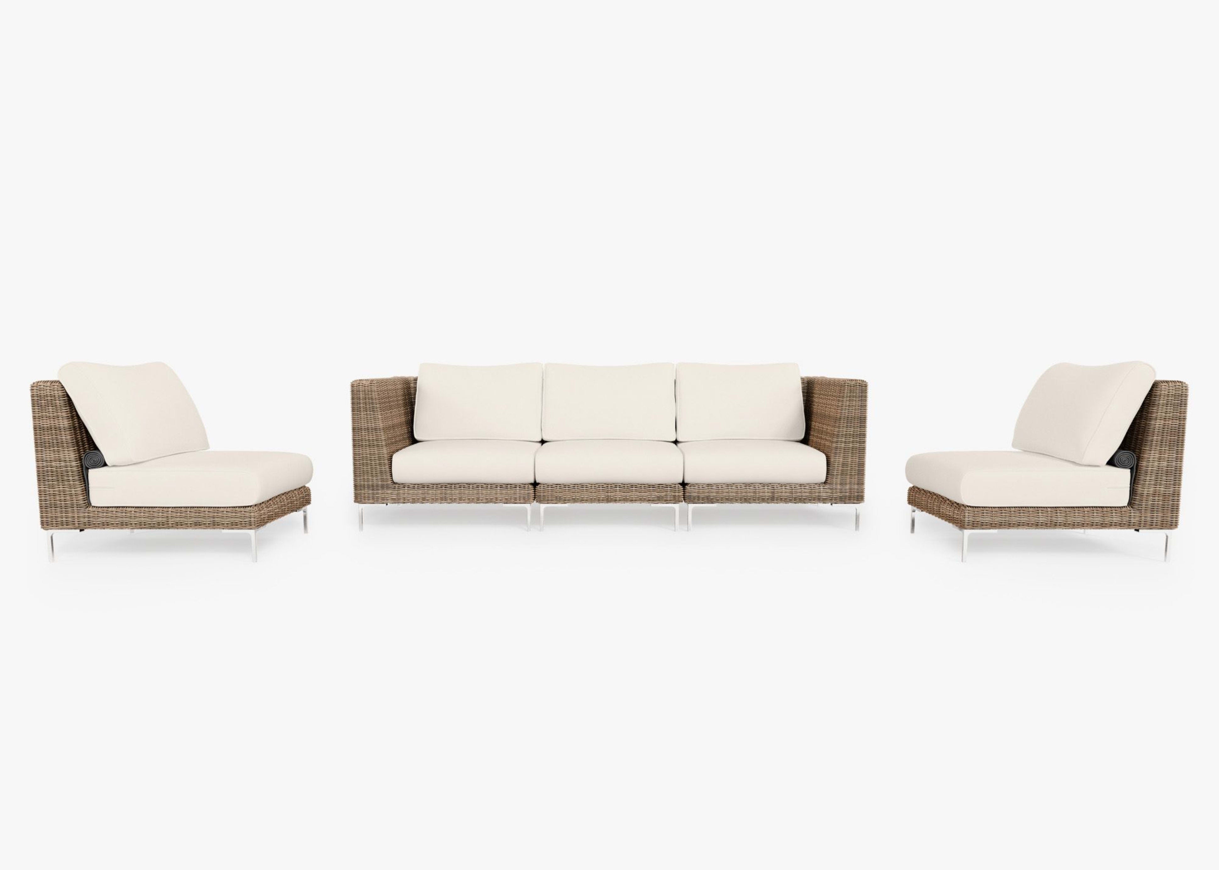 Brown wicker sofa