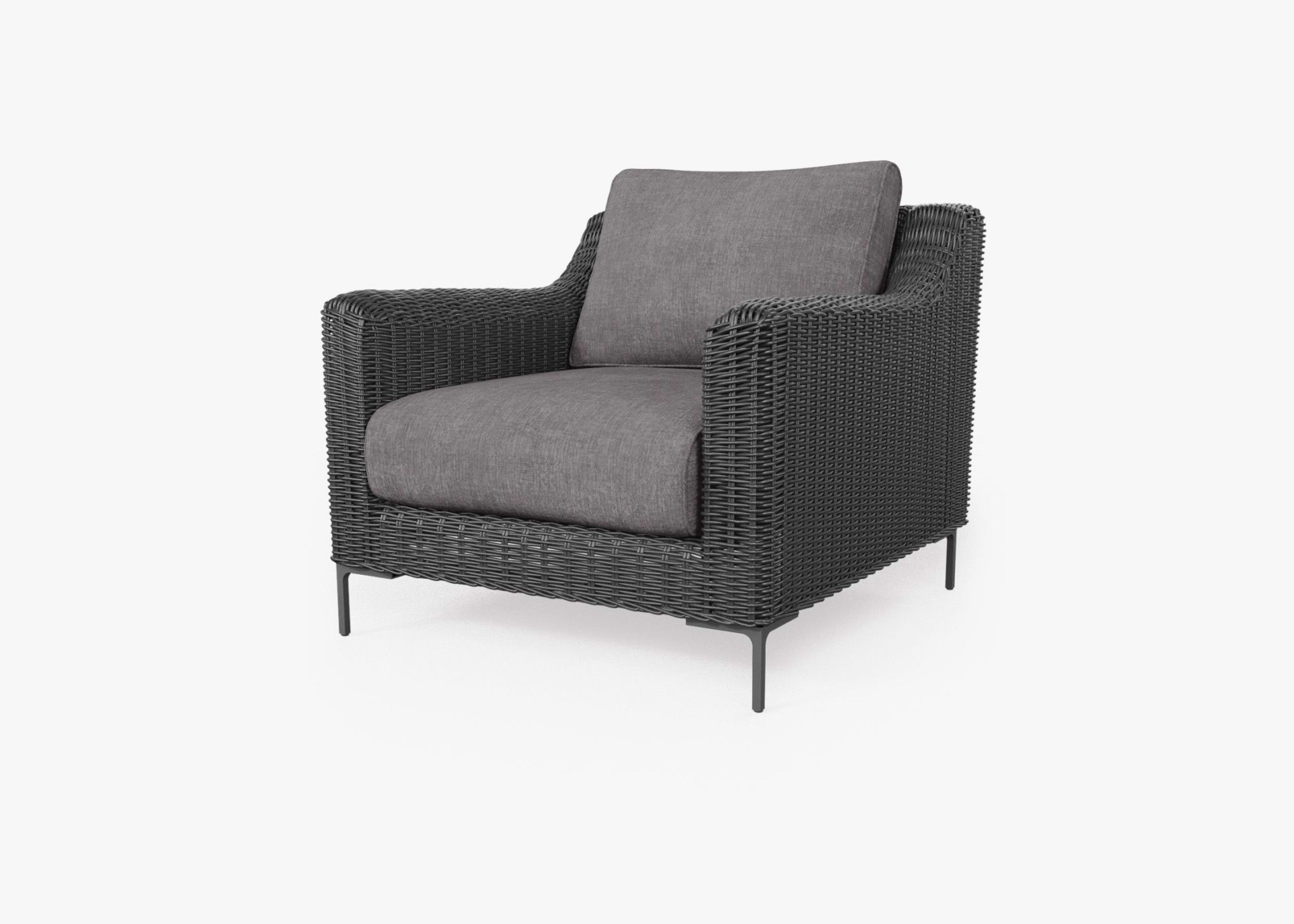 black Wicker Outdoor Armchair