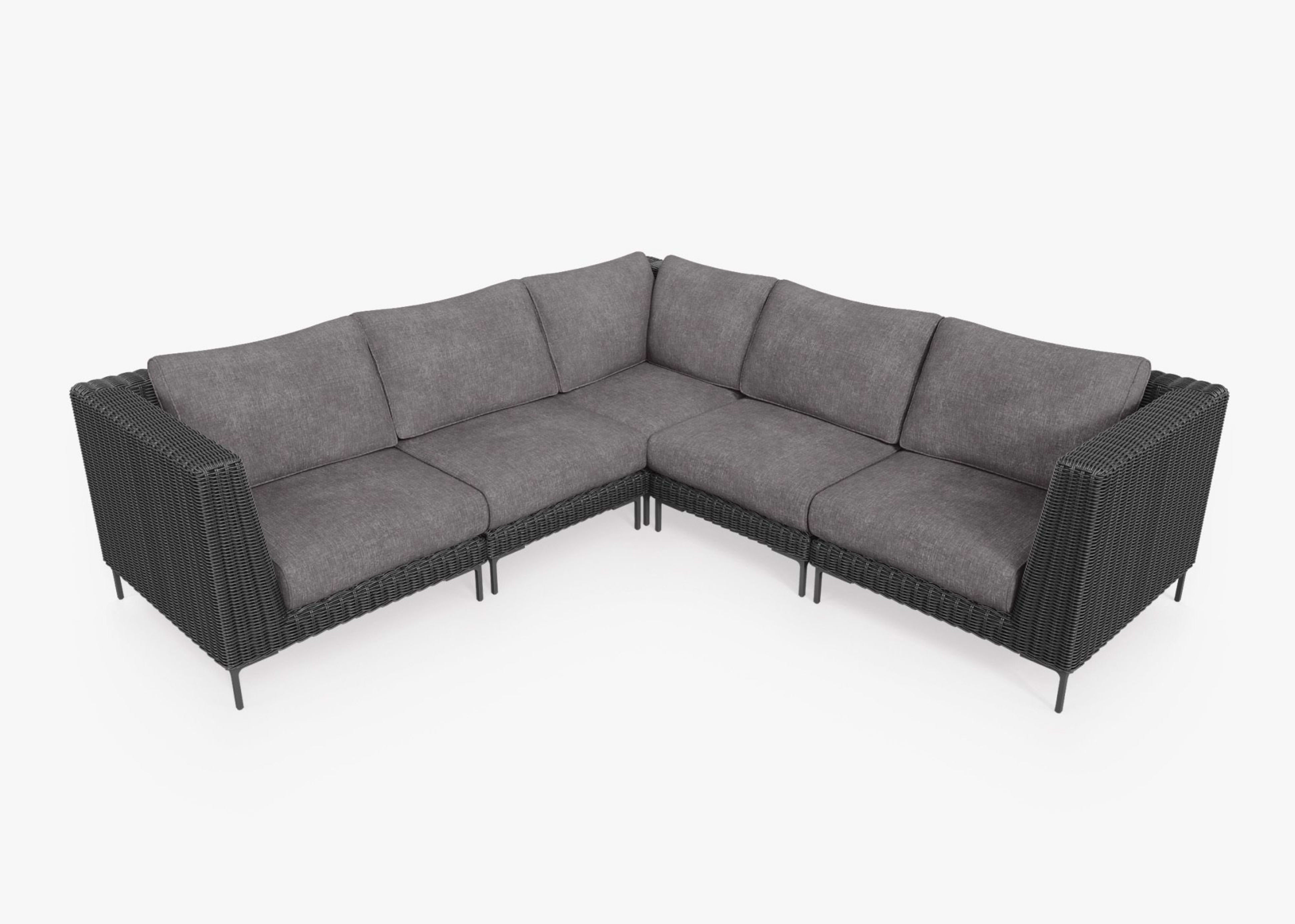 Wicker Outdoor L Sectional - 4 Seat - Thumbnail 5